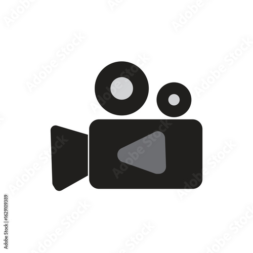 A vector illustration of a movie recording icon indicating that the device is in video recording mode or ready to start recording.