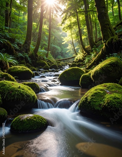 Lush forest creek