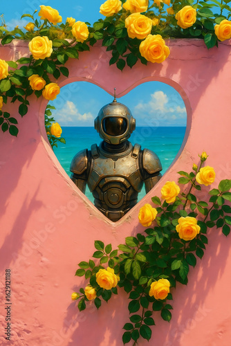  Robot Posing Inside a Heart Structure 