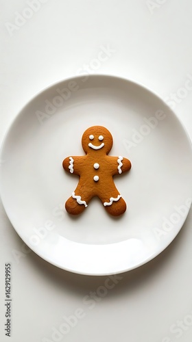 Gingerbread man cookie on plate