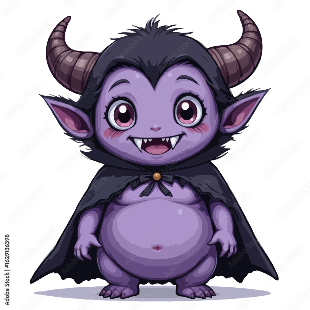 Fototapeta premium A small horned vampire monster