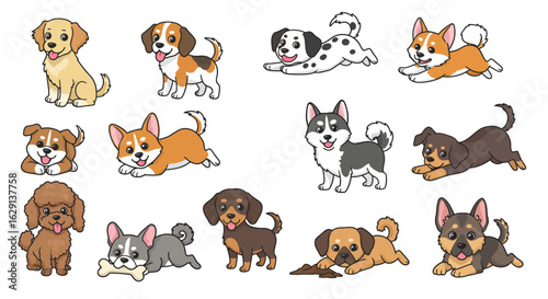 Vector cute dog clipart desaign