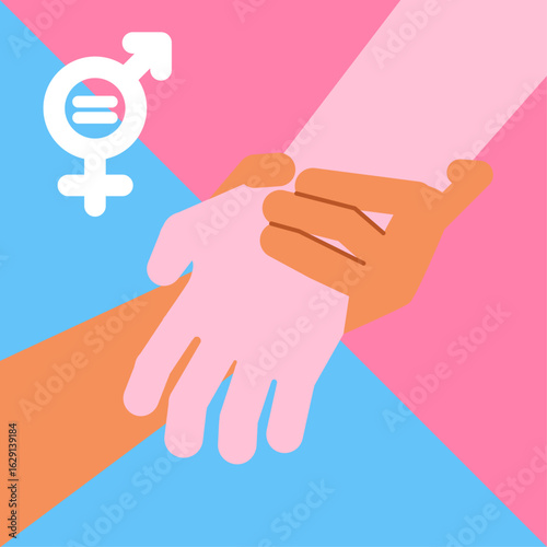 Gender equality with men and women growing together