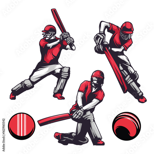 Cricket Sports Illustration Logo Design Vector
