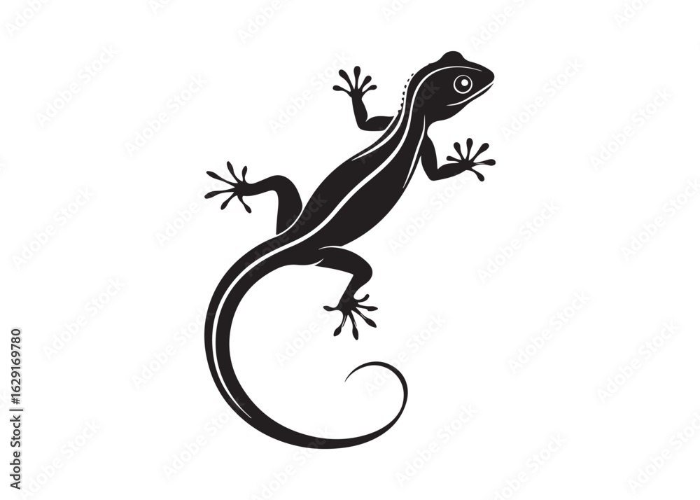 Fototapeta premium Lizard Silhouette Vector Illustration.