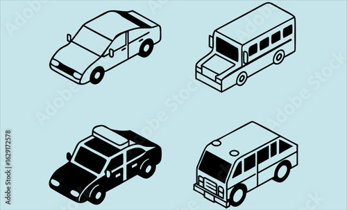 car icon design and art hand drown 