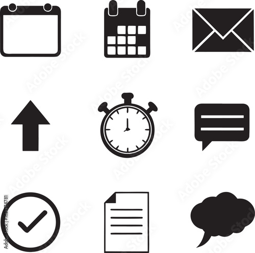 Vintage collection of magician and illusionist icons for performance and entertainment