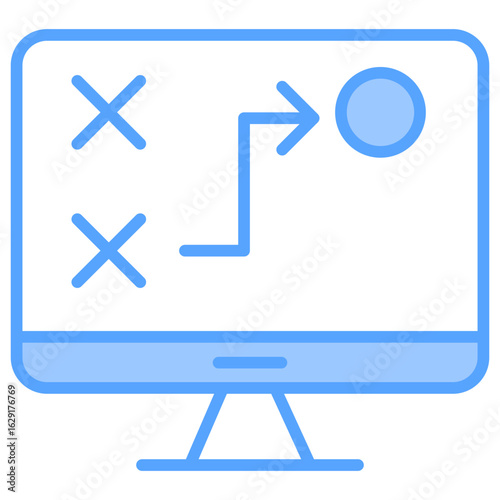 Online Strategy Blue Icon