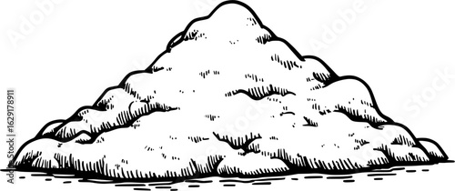 Sketch of a pile of snow in hand-drawn winter style.