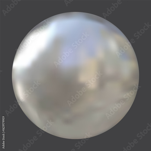 3D rendered metallic reflective sphere with soft reflections. Ideal for design, texture references, environment mapping, or material studies.