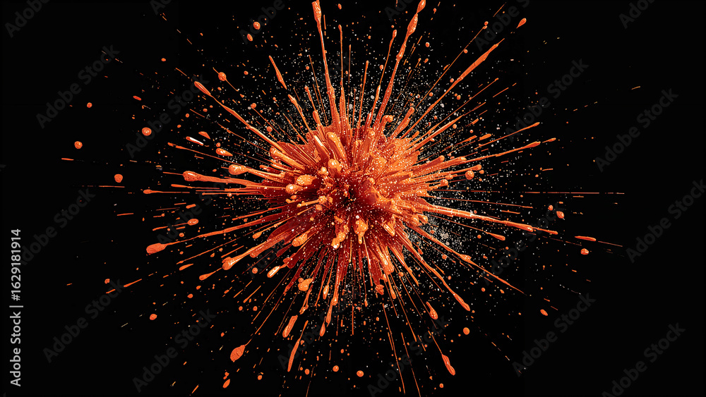 Obraz premium Dynamic Orange Paint Splash Creating Stunning Visual Effects