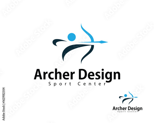 archery logo creative abstract sport design people athletic