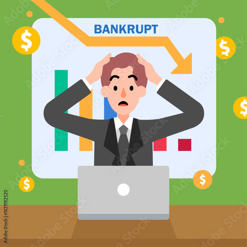 Bankrupt illustration concept