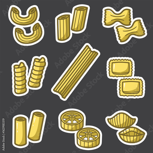 set of pasta good for sticker, badge, element design, icon, element design, etc