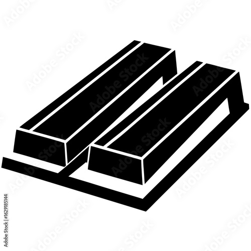 Abstract geometric black and white graphic design with sharp angles and clean lines creating a sense of movement