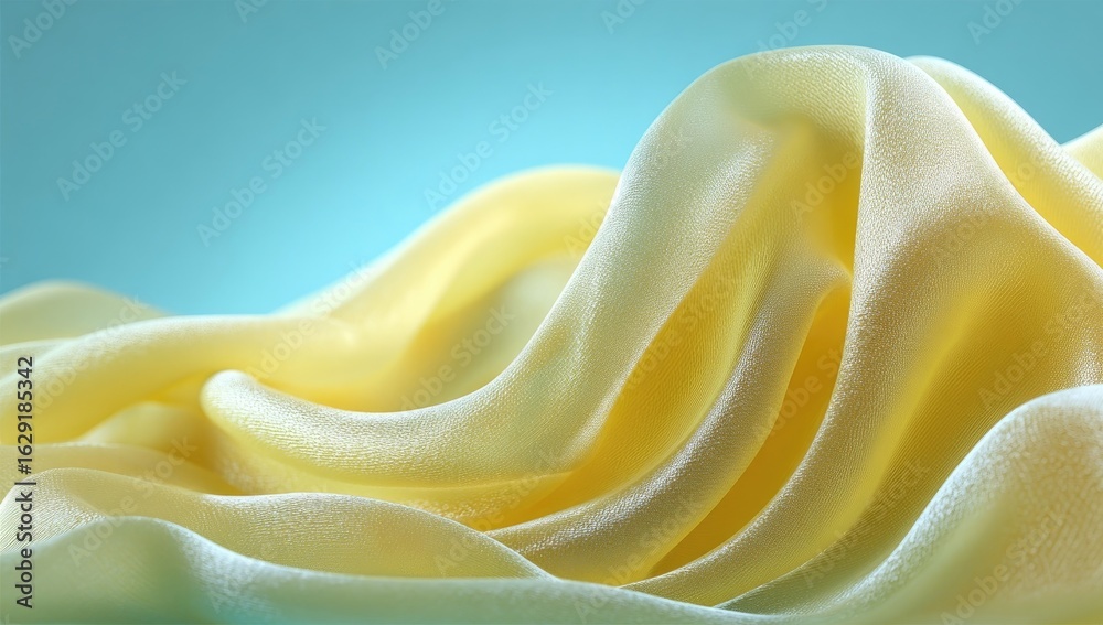 Obraz premium Soft, pale yellow fabric drapes smoothly