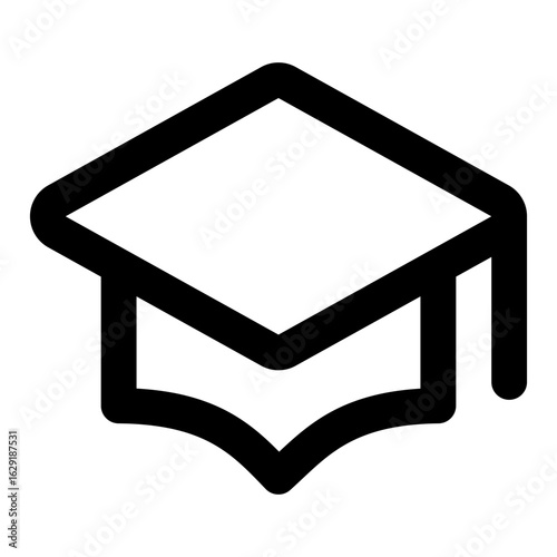 Graduation cap icon on white background
