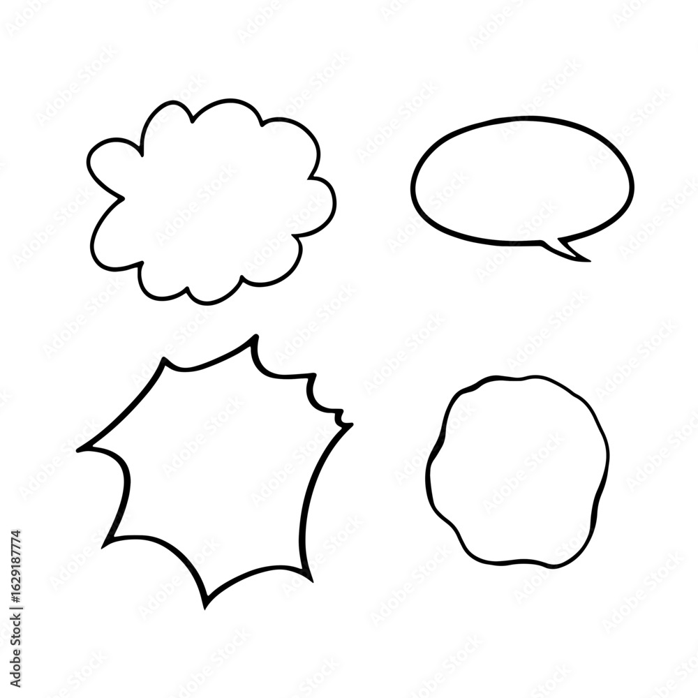 Fototapeta premium Speech Bubble Icon Set for Comic, Chat, and Pop Art Design