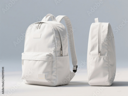 Canvas Backpack Mockup – Front and Side Floating View