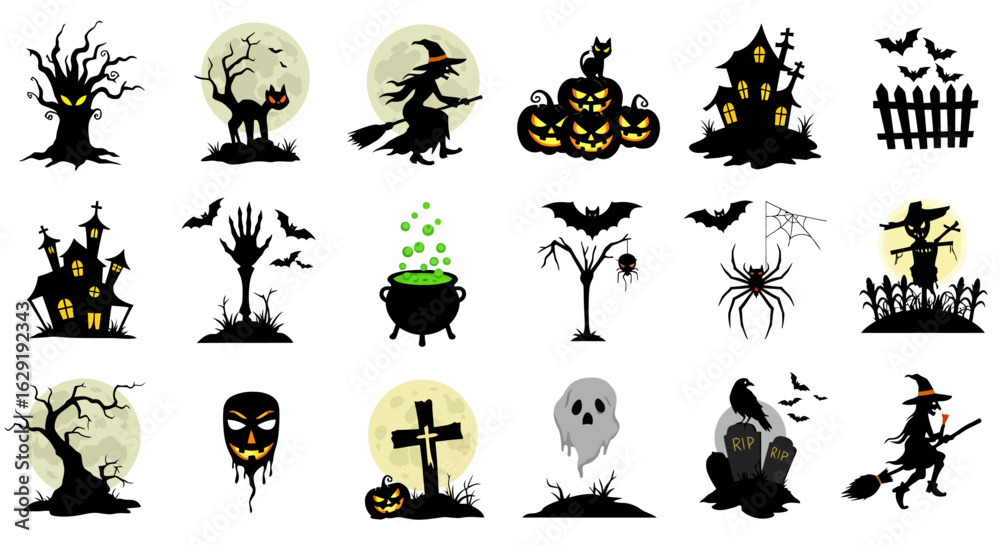 Fototapeta premium set of halloween icons