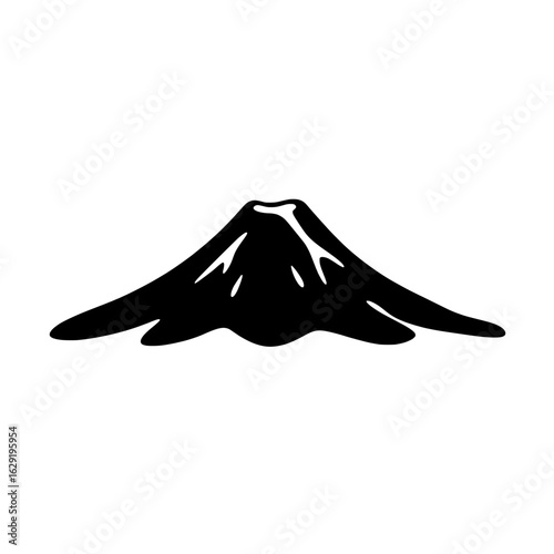 Majestic Mountain Silhouette: A striking black and white silhouette captures the imposing presence of a solitary mountain peak, evoking a sense of awe and reverence.