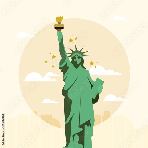 Liberty Enlightening the World concept illustration