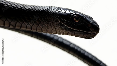 Close-up of a Black Mamba Snake's Head and Scales