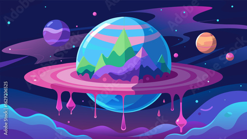 A fluid world of indescribable beauty with every surface coated in shimmering iridescent shades..