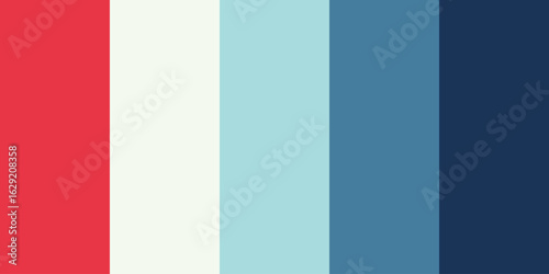 Red and Blue Vertical Stripes Seamless Vector Background. Soft Modern Fresh Minimalist Art