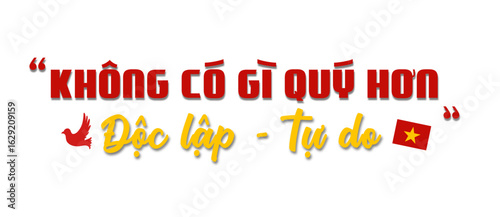 Vietnam National Day Greeting Typography Design