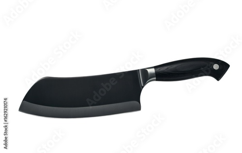 Modern black handle cleaver knife for professional kitchen use