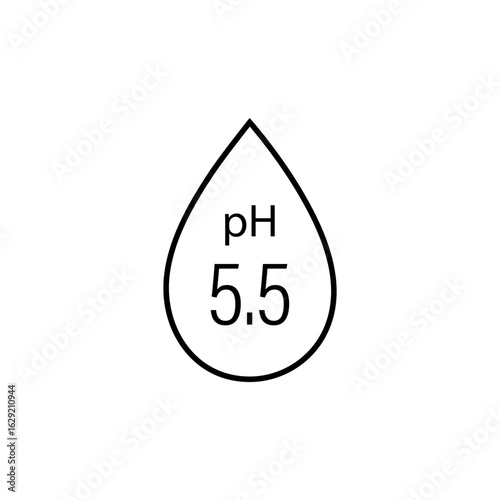 Neutral Ph icon. Linear drop symbol. Neutral balance skin. Vector illustration in flat style.