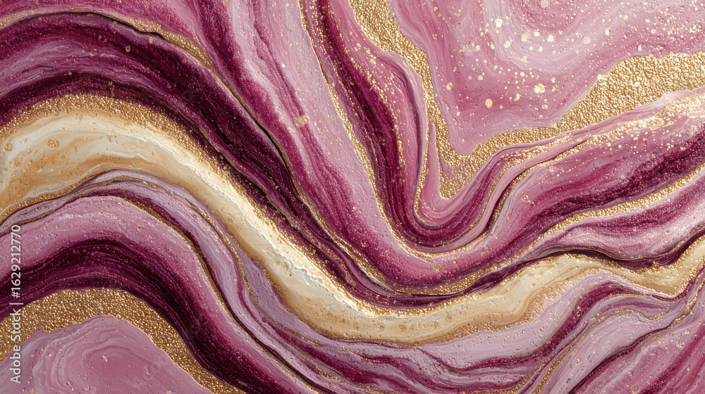 Obraz premium Swirling magenta and gold abstract art image