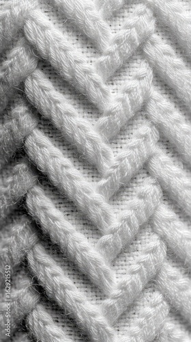 Close-up of textured, white fabric with a diagonal woven pattern