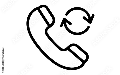 Telephone Handset with Circular Arrows Icon receiver
