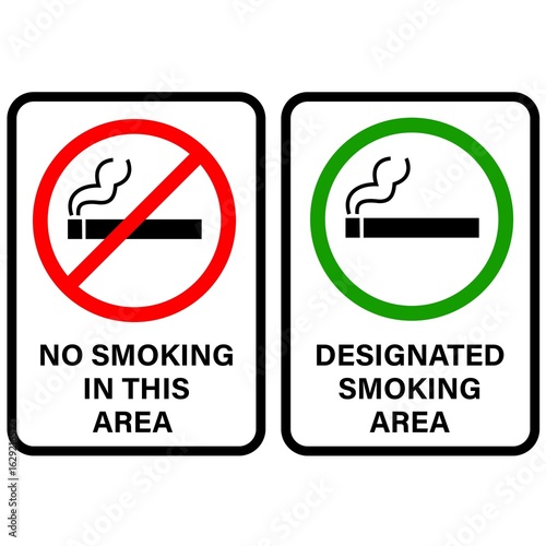 NO SMOKING IN THIS AREA .DESIGNATED SMOKING AREA