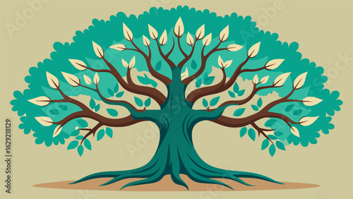 A majestic oak tree with branches spreading out in all directions each one representing a distinct type of ketamine treatment..