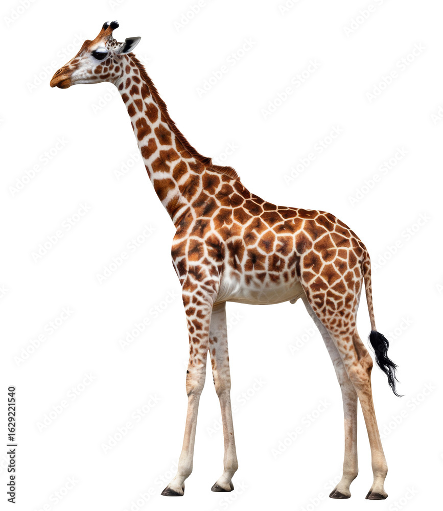 Naklejka premium giraffe isolated on white background, full body shot.