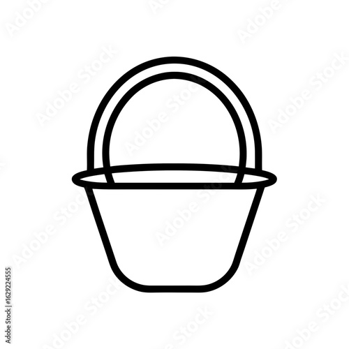 basket with handle icon vector