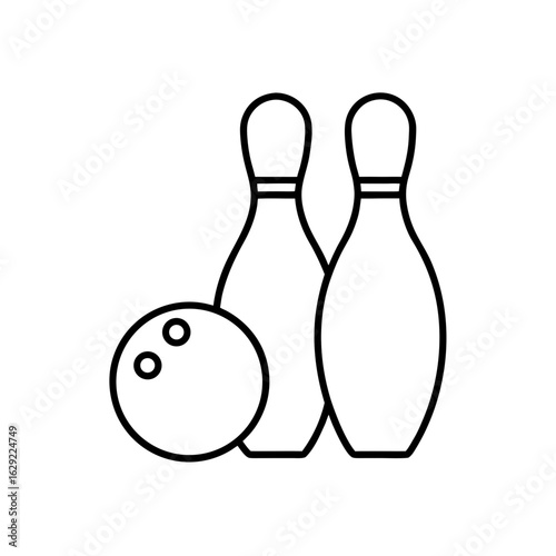 bowling ball and pins icon vector