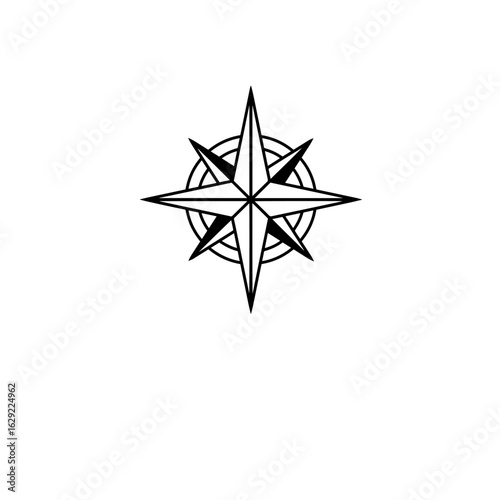 A stylized compass rose designed with overlapping rhombus shapes, suggesting navigation and clarity.