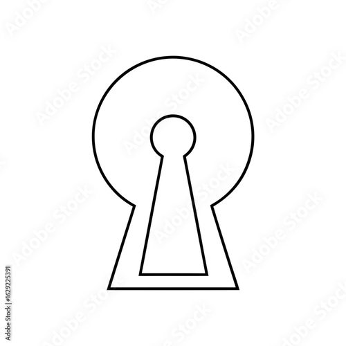 keyhole and key icon vector