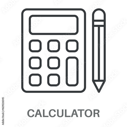 Calculator Simple Style Outline Design Icon