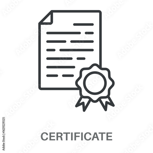 Certificate Simple Style Outline Design Icon