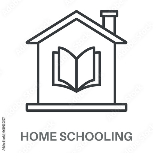 Home Schooling Simple Style Outline Design Icon