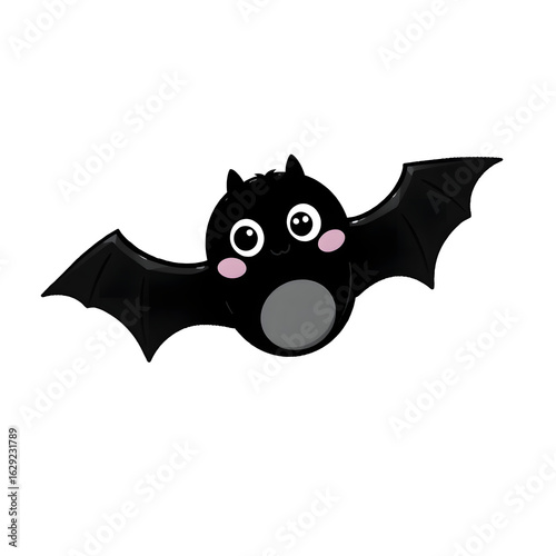 Cute vampire bat cartoon character illustration for halloween decoration