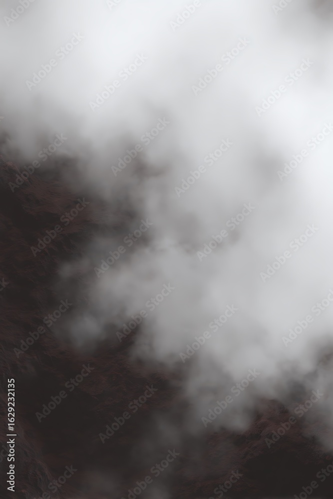 Obraz premium Ominous fog shrouds the mars landscape