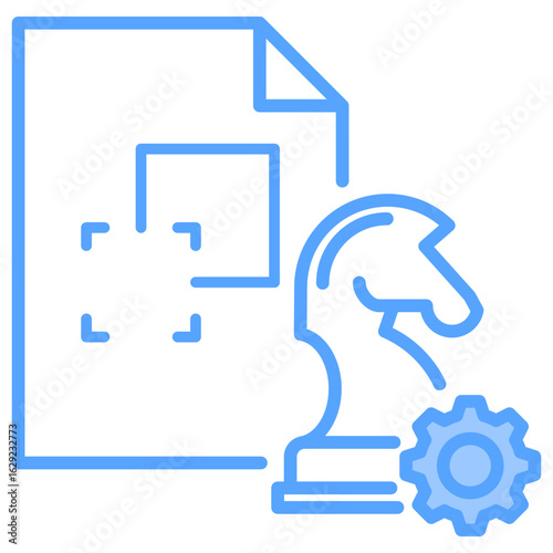 Business Scaling Blue Icon