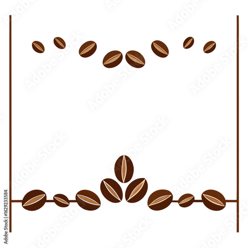 Decorative coffee bean border with empty space