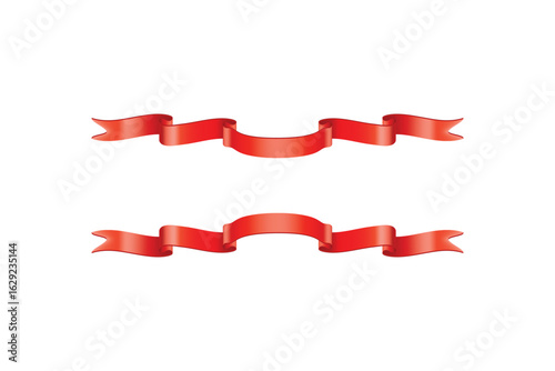 Stylish red wavy ribbons perfect for elegant decoration or labeling.